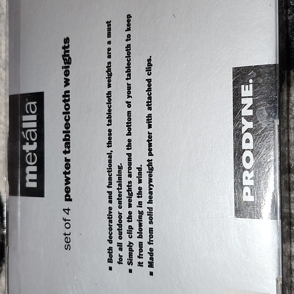 METALLA PEWTER DECORATIVE BAR-B-Q  SET-OF-4 TABLECLOTH WEIGHT CLIPS - Picture 5 of 11